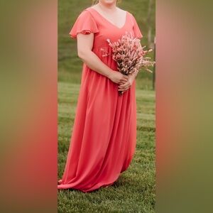 Birdy Grey Bridesmaid dress wore one time size XXL Fuchsia is the color .
